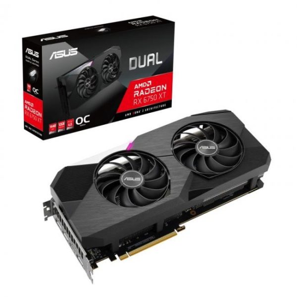 asus dual radeon rx 6750xt oc edition 12gb gddr6 5