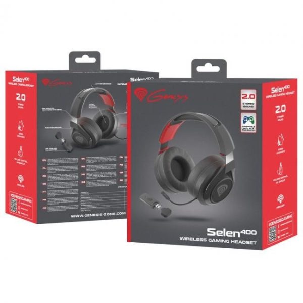 auriculares gaming inalambricos genesis selen 400 negrorojo 15