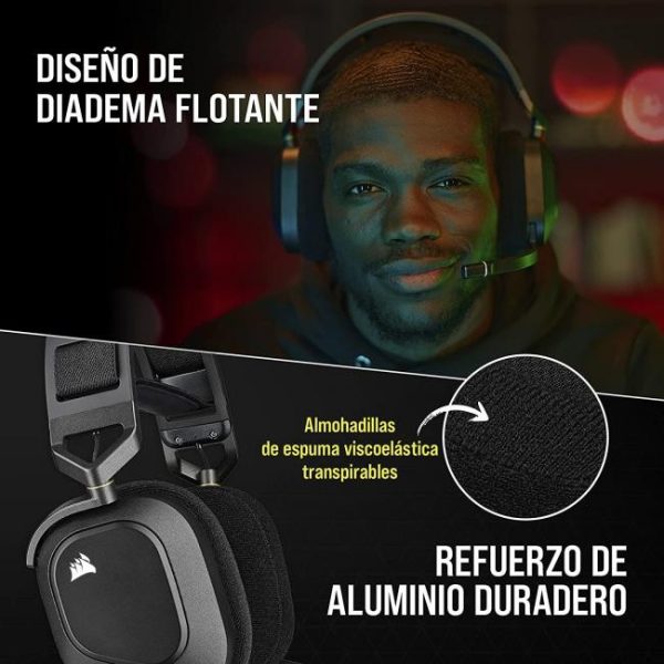 corsair hs80 rgb wireless auriculares gaming negros 12