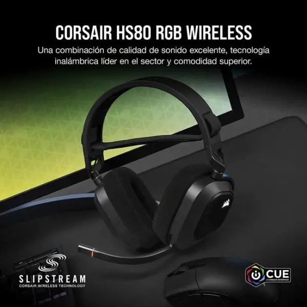 corsair hs80 rgb wireless auriculares gaming negros 8