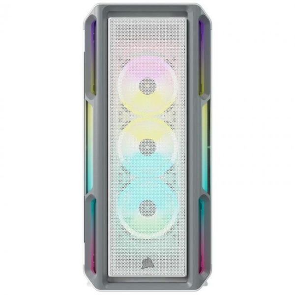 corsair icue 5000t rgb cristal templado usb 30 blanca 12