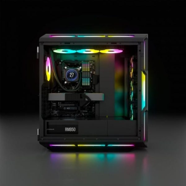 corsair icue 5000t rgb cristal templado usb 30 negra 3