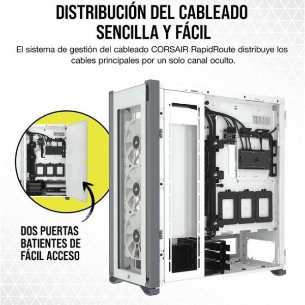 corsair icue 7000x rgb cristal templado usb 30 blanca 14