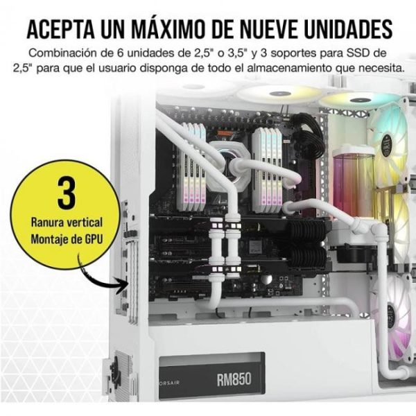 corsair icue 7000x rgb cristal templado usb 30 blanca 15