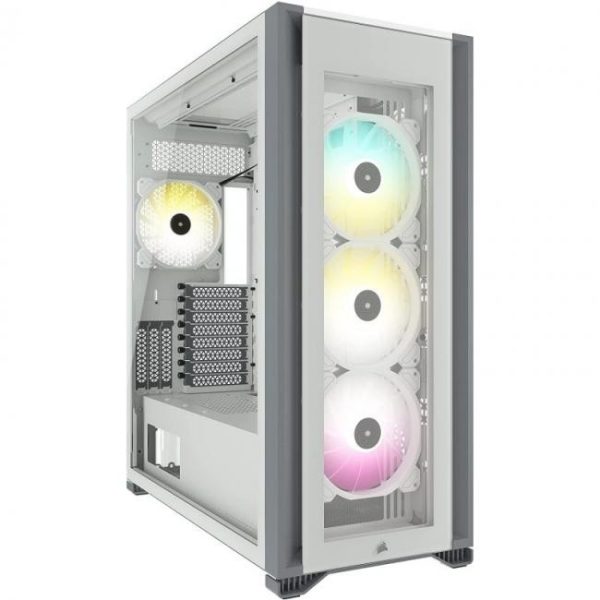 corsair icue 7000x rgb cristal templado usb 30 blanca 8