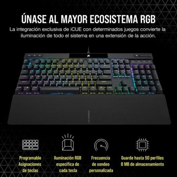 corsair k70 rgb pro teclado mecanico gaming switch cherry mx speed silver negro 19