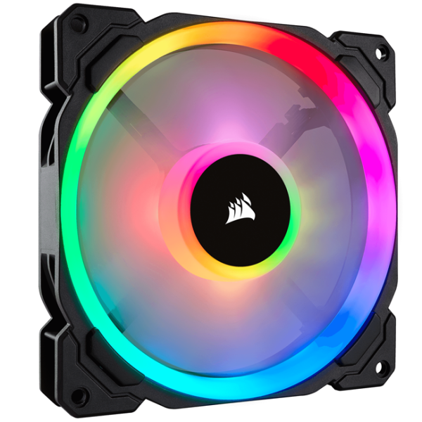 corsair ll140 rgb led pwm 140mm 2 unidades lighting node pro 1