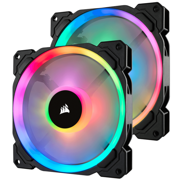 corsair ll140 rgb led pwm 140mm 2 unidades lighting node pro