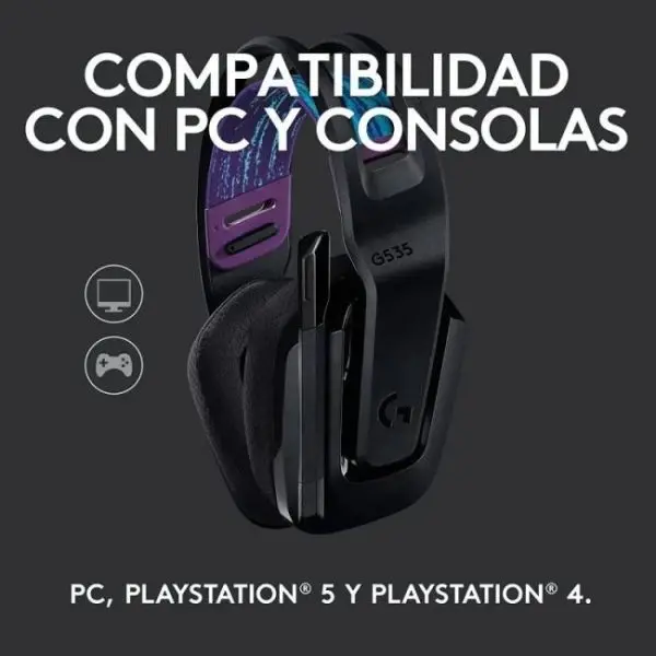 logitech g535 wireless auriculares gaming inalambricos negros para pcps4ps5 15