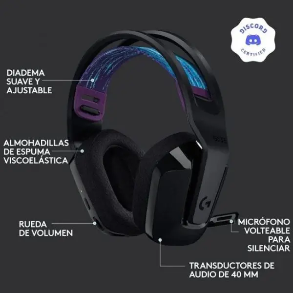 logitech g535 wireless auriculares gaming inalambricos negros para pcps4ps5 16
