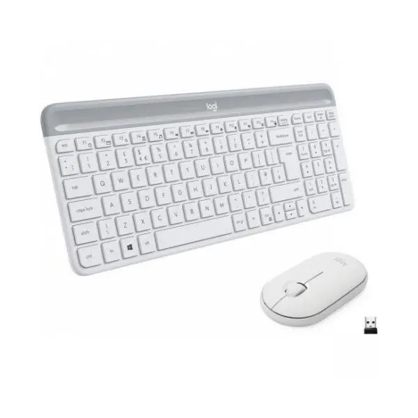 logitech mk470 slim teclado raton wireless blanco