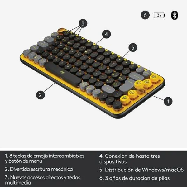 logitech pop keys teclado mecanico con teclas emoji 1