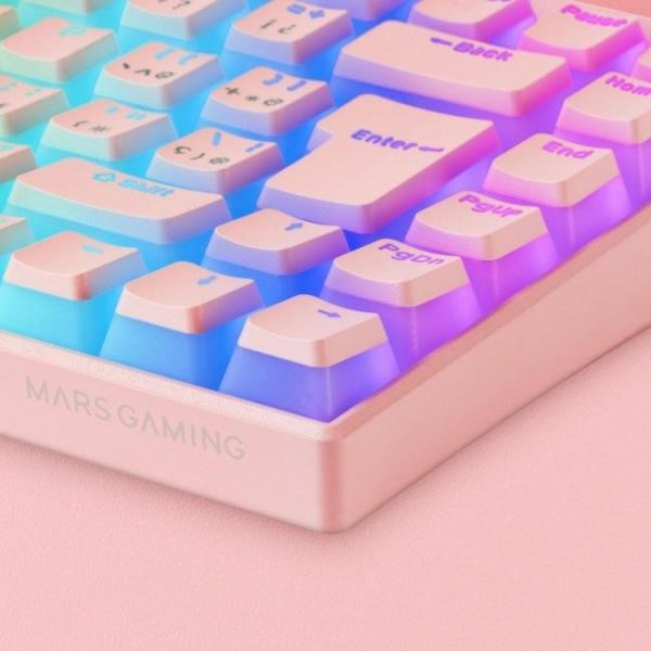 mars gaming mkcloud teclado mecanico inalambrico rgb rosa switch rojo 8
