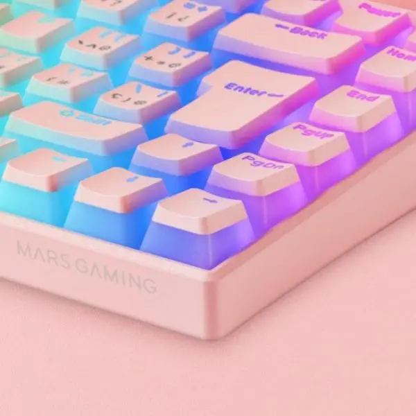 mars gaming mkcloud teclado mecanico inalambrico rgb rosa switch rojo 8
