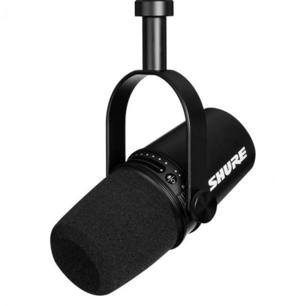 microfono shure mv7 dynamic podcast negro