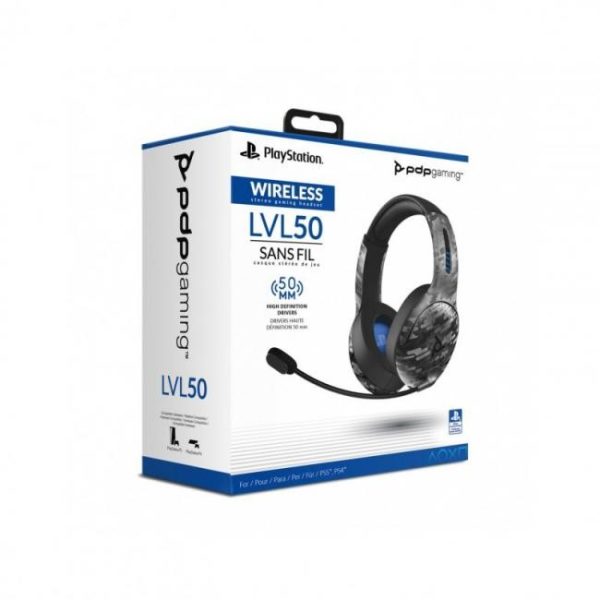 pdp lvl50 auriculares gaming inalambricos negro camo para ps4ps5 1