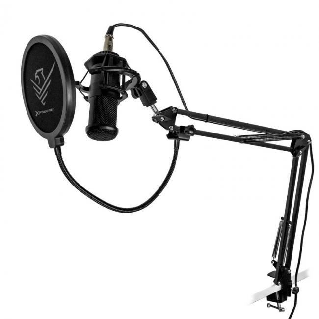 phoenix streamcast pro microfono streaming cardioide con brazo extensible 4