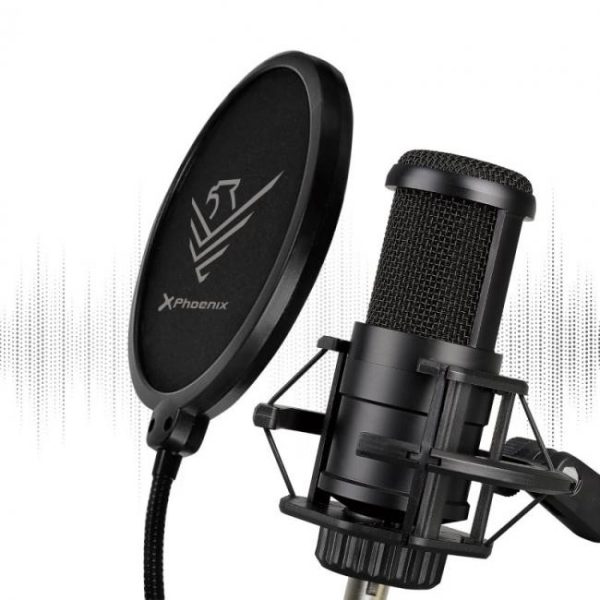 phoenix streamcast pro microfono streaming cardioide con brazo extensible 5