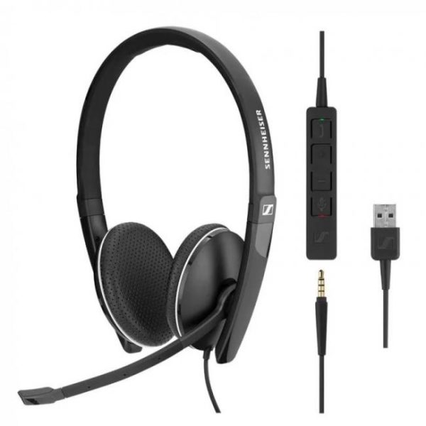 sennheiser sc 165 auriculares usb negros