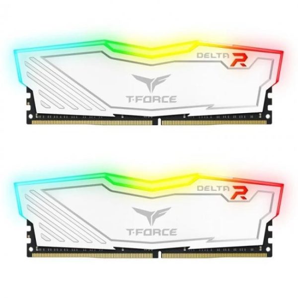 team group delta rgb ddr4 3200 pc4 25600 16gb 2x8gb cl16 blanco