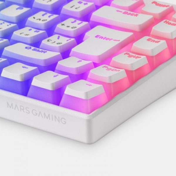 teclado mecanico mars gaming mkcloud inalambrico gaming rgb blanco switch azul 9