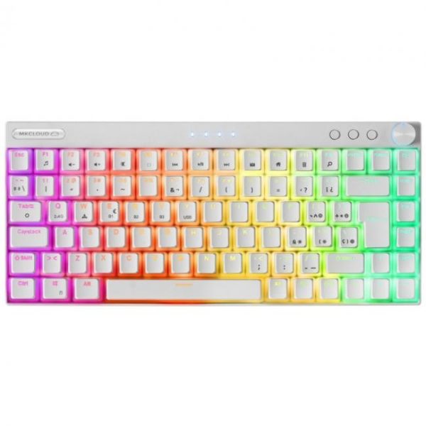 teclado mecanico mars gaming mkcloud inalambrico rgb blanco switch rojo 8
