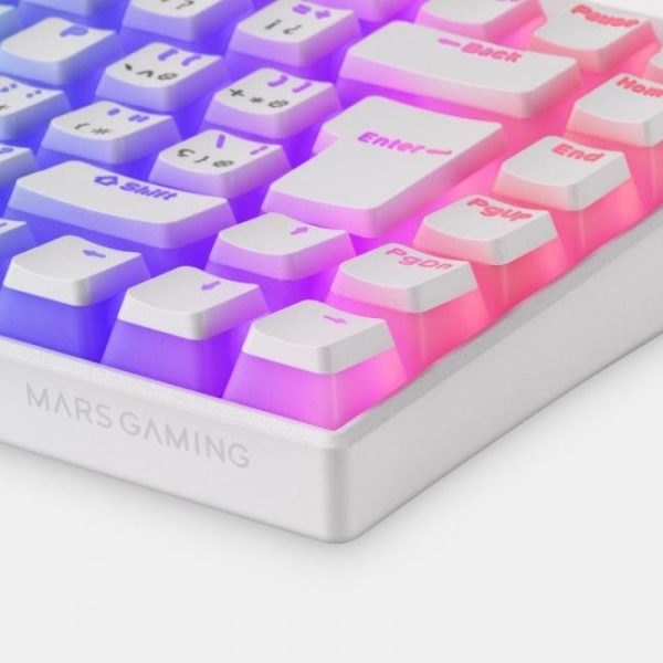 teclado mecanico mars gaming mkcloud inalambrico rgb blanco switch rojo 9