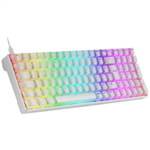 teclado mecanico mars gaming mkultra blanco switch azul 1