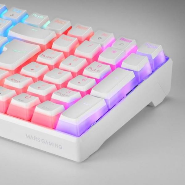 teclado mecanico mars gaming mkultra blanco switch rojo 4