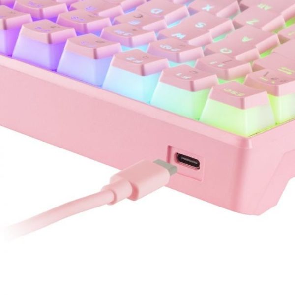 teclado mecanico mars gaming mkultra rosa switch azul 3