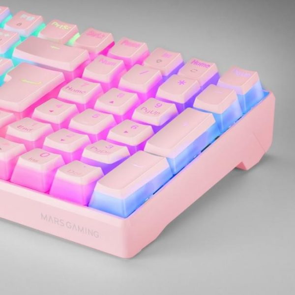 teclado mecanico mars gaming mkultra rosa switch azul 4
