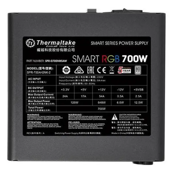 thermaltake smart rgb 700w 80 plus 2